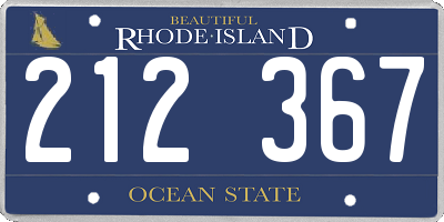 RI license plate 212367