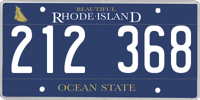 RI license plate 212368