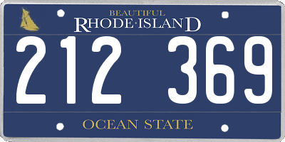 RI license plate 212369