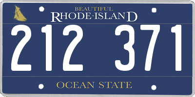 RI license plate 212371