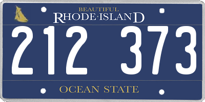 RI license plate 212373
