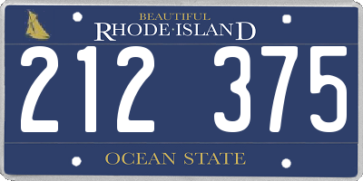 RI license plate 212375