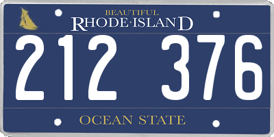RI license plate 212376