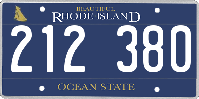 RI license plate 212380