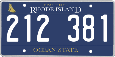 RI license plate 212381