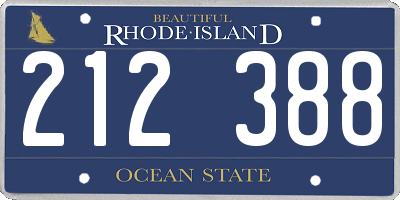 RI license plate 212388