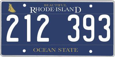 RI license plate 212393