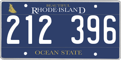 RI license plate 212396