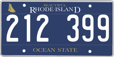 RI license plate 212399