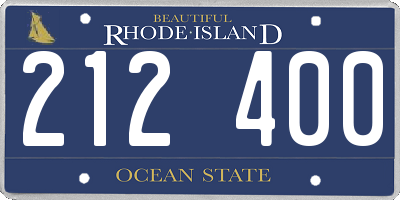 RI license plate 212400