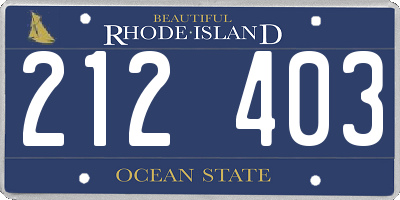 RI license plate 212403