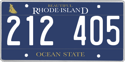 RI license plate 212405