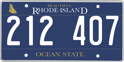 RI license plate 212407