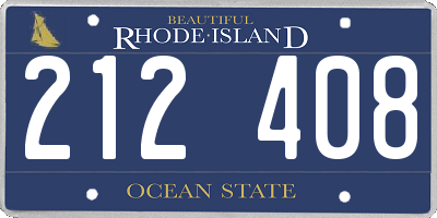 RI license plate 212408