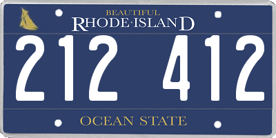 RI license plate 212412