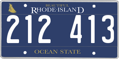 RI license plate 212413