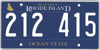 RI license plate 212415