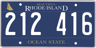 RI license plate 212416