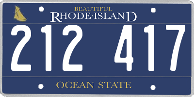 RI license plate 212417
