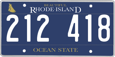 RI license plate 212418