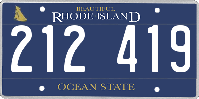 RI license plate 212419