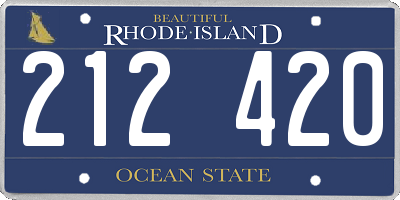 RI license plate 212420