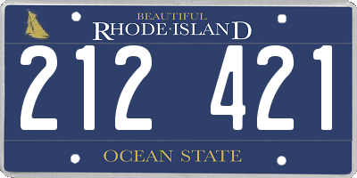 RI license plate 212421
