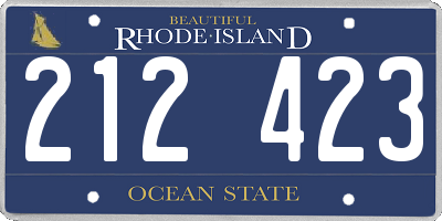 RI license plate 212423