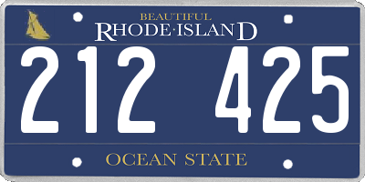 RI license plate 212425