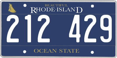 RI license plate 212429