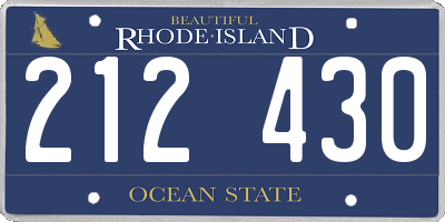 RI license plate 212430