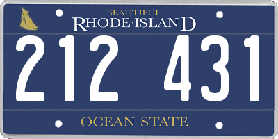 RI license plate 212431