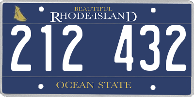RI license plate 212432