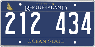 RI license plate 212434