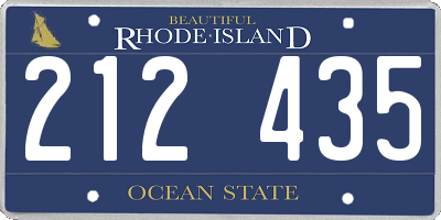 RI license plate 212435