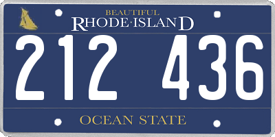 RI license plate 212436