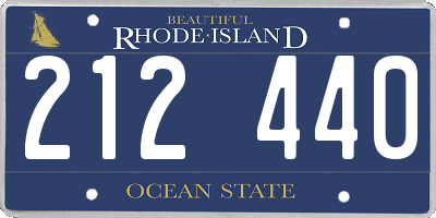 RI license plate 212440