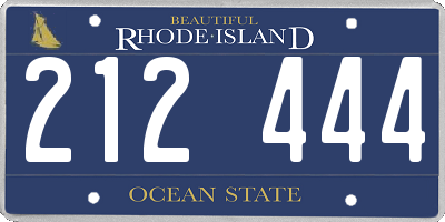 RI license plate 212444