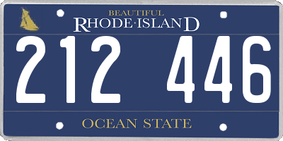 RI license plate 212446