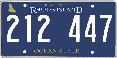 RI license plate 212447