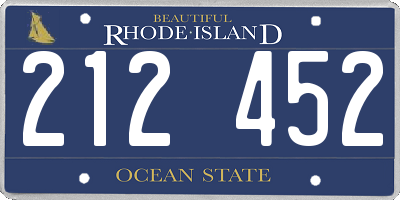 RI license plate 212452