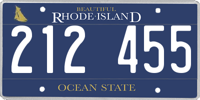 RI license plate 212455