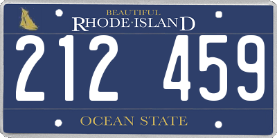 RI license plate 212459