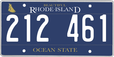 RI license plate 212461