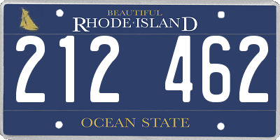 RI license plate 212462