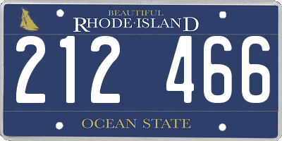 RI license plate 212466