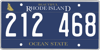 RI license plate 212468