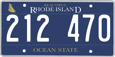 RI license plate 212470