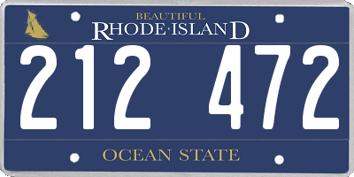 RI license plate 212472