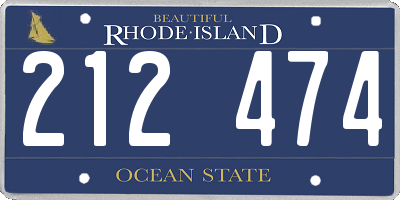 RI license plate 212474